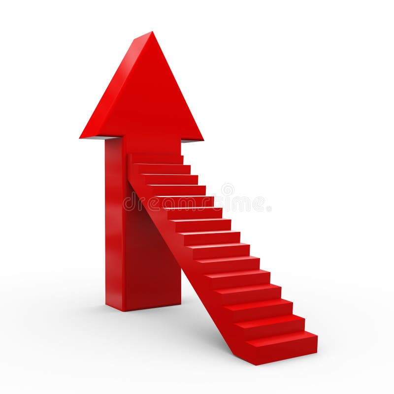 Escada de seta 3d ilustração royalty free