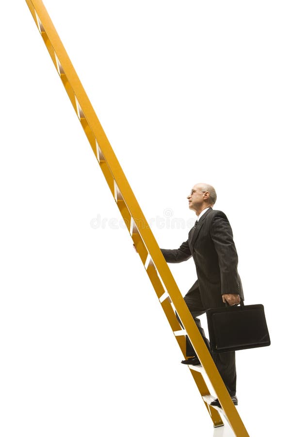 Escada de escalada do homem de negócios.