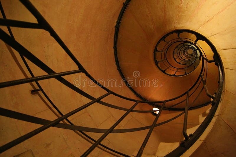 Spiral Stair inside the Arc De Triomphe in Paris. Spiral Stair inside the Arc De Triomphe in Paris