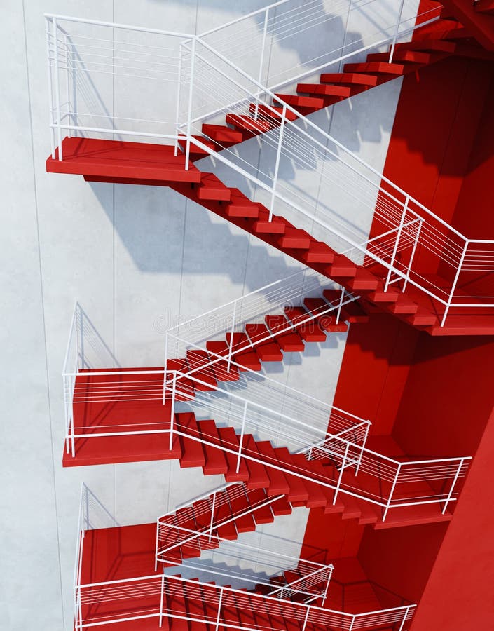 Escada para cima de 3d renderização ilustração stock