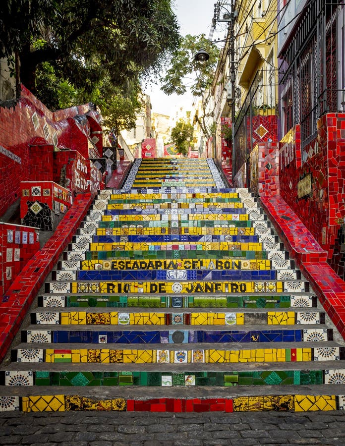 Escadaria Selaron - escalera en el distrito de Lapa en Rio de Janeiro, imagenes de archivo Escadaria Selaron - escalera en el distrito de Lapa en Rio de Janeiro, imagenes de archivo