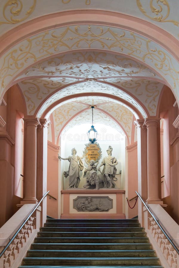Escadas imperiais da abadia de Melk, Áustria fotos de stock Escadas imperiais da abadia de Melk, Áustria fotos de stock