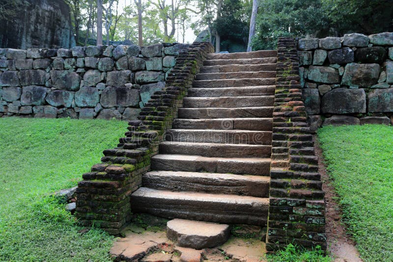 Escadas velhas na selva foto de stock Escadas velhas na selva foto de stock