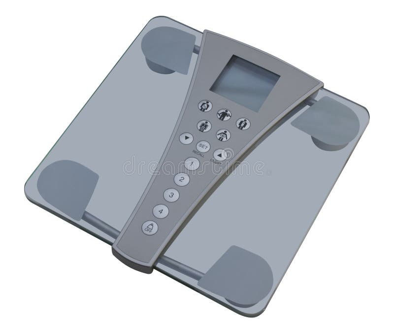 Digital scales and body composition monitor isolated on a white backround. Digital scales and body composition monitor isolated on a white backround
