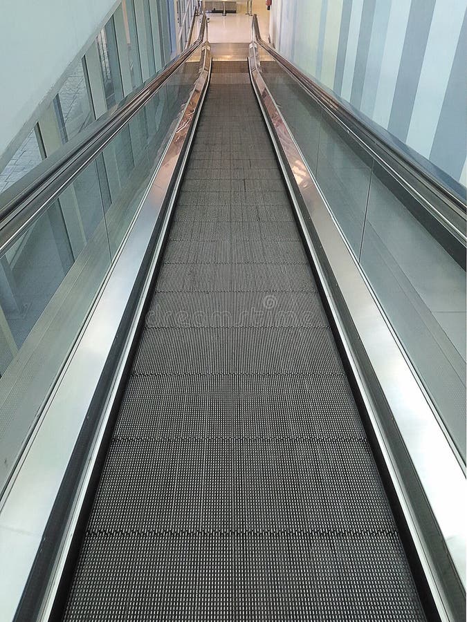 Flat Empty Escalator In The Shopping Mall Stock Image Image of motion