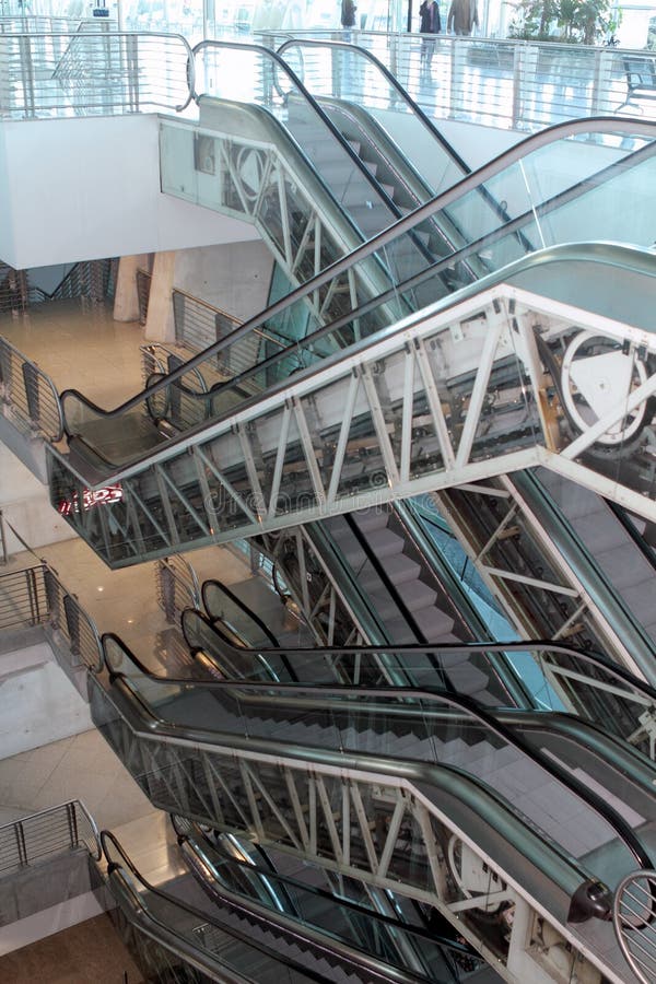 Escalators stock photography