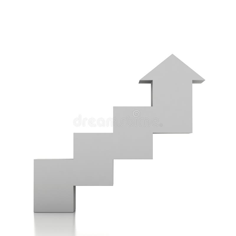 escalera 3d y flecha ilustración del vector escalera 3d y flecha ilustración del vector