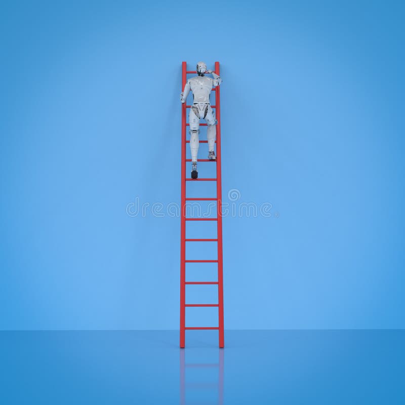 Escalera de la subida del robot ilustración del vector Escalera de la subida del robot ilustración del vector