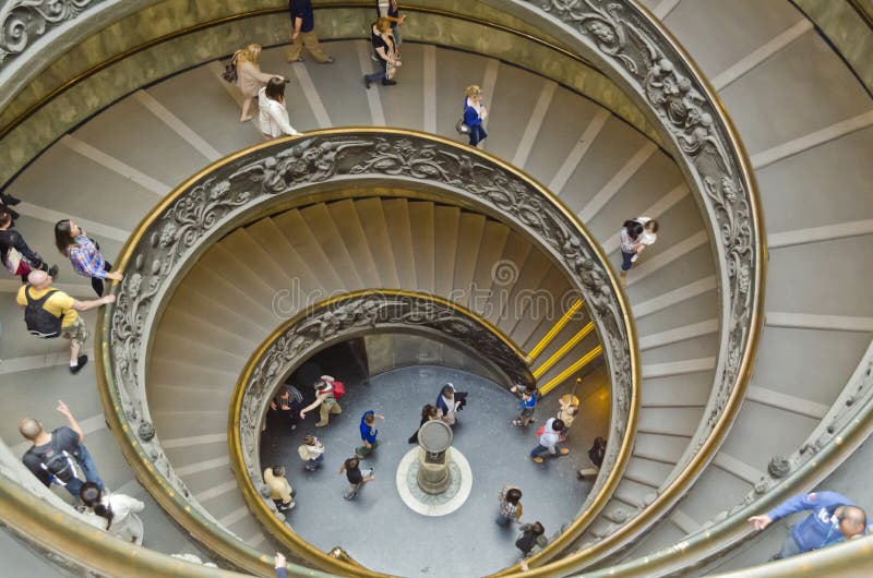 The spiral steps at the vatican museum in Rome Italy. The spiral steps at the vatican museum in Rome Italy