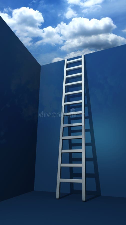 Escalera a la libertad ilustración del vector Escalera a la libertad ilustración del vector
