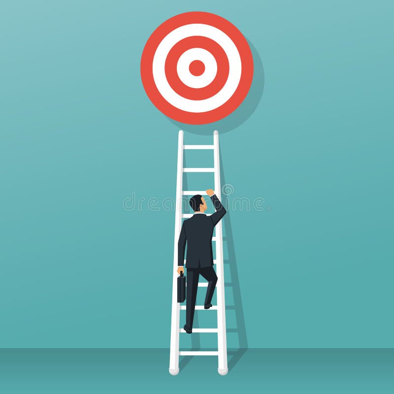Escaleras al vector de la meta stock de ilustración Escaleras al vector de la meta stock de ilustración