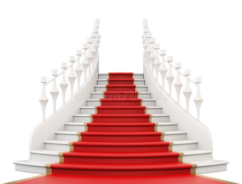  Escalier  Avec Du Tapis Rouge Illustration 3D  Illustration 