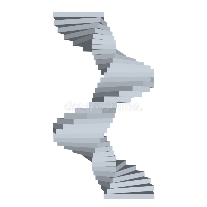 Escalier spiralé D'isolement sur le fond blanc illustr du vecteur 3d illustration libre de droits Escalier spiralé D'isolement sur le fond blanc illustr du vecteur 3d illustration libre de droits