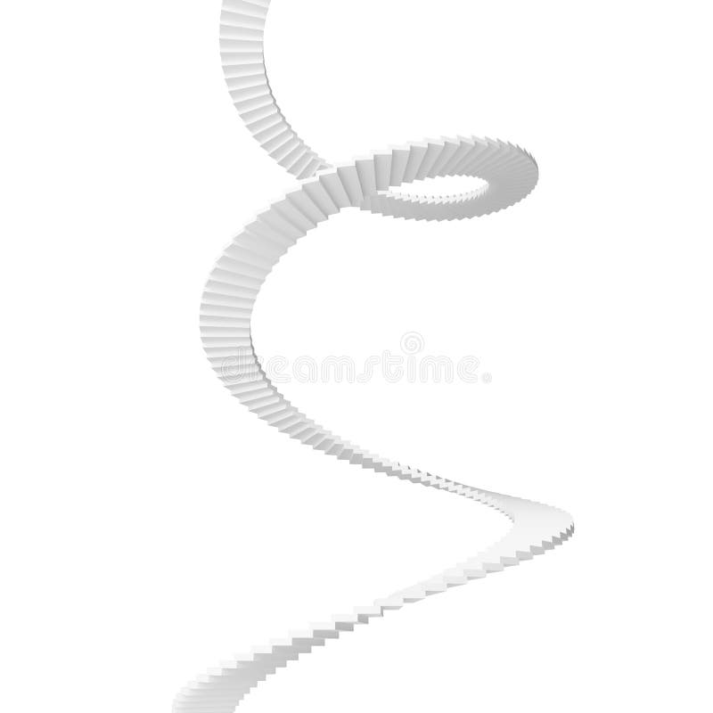 Escaliers en spirale abstraits d'isolement sur le blanc illustration stock Escaliers en spirale abstraits d'isolement sur le blanc illustration stock