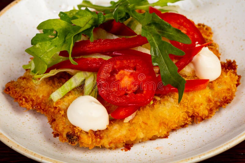 Escalope de veau rôtie de porc photo stock Escalope de veau rôtie de porc photo stock