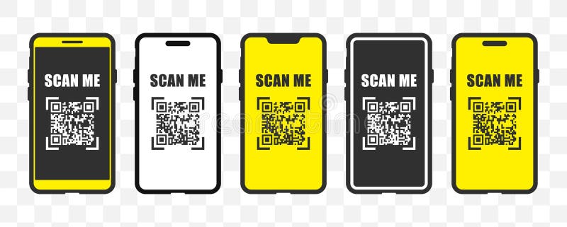 Escanear un icono plano de código qr con teléfono inteligente. plantilla de código qr para pagos de aplicaciones móviles y descuen ilustración del vector
