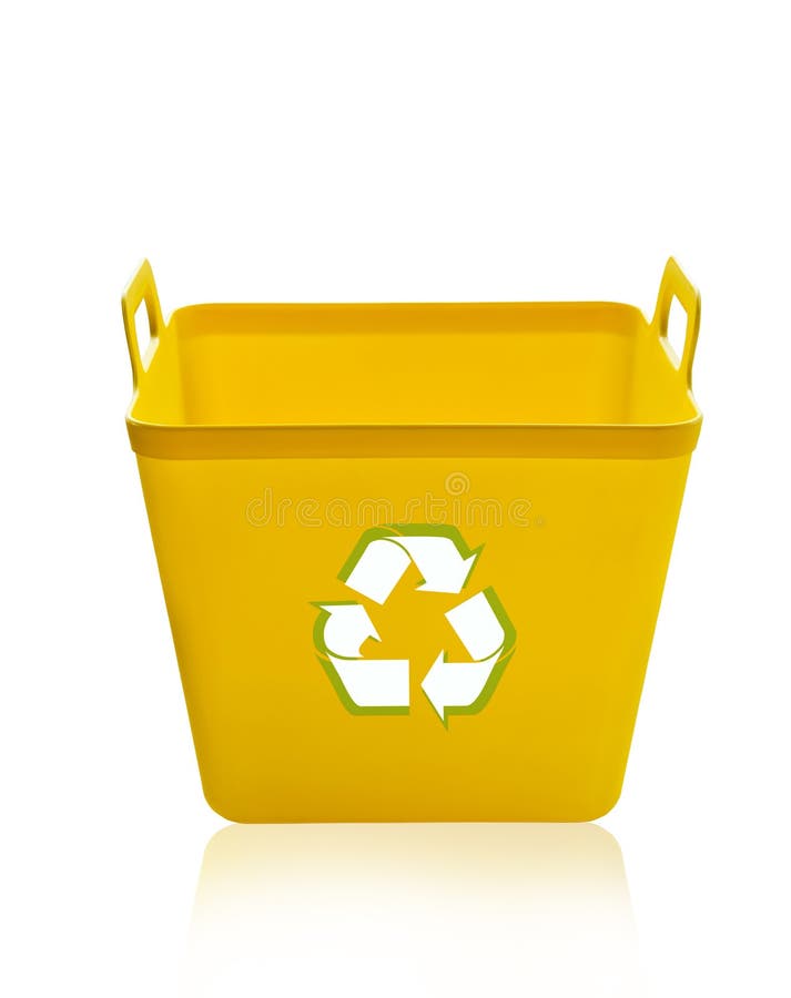 Escaninho de reciclagem amarelo imagem de stock royalty free Escaninho de reciclagem amarelo imagem de stock royalty free