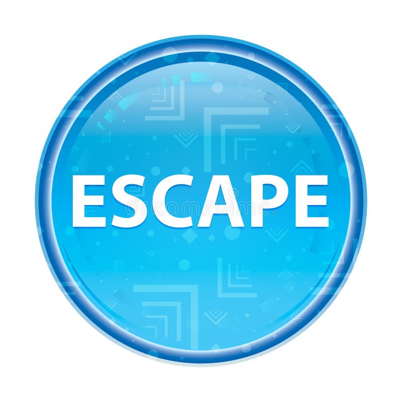Escape floral blue round button vector illustration