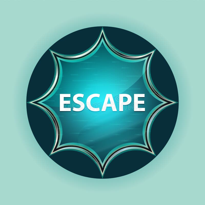 Escape magical glassy sunburst blue button sky blue background vector illustration