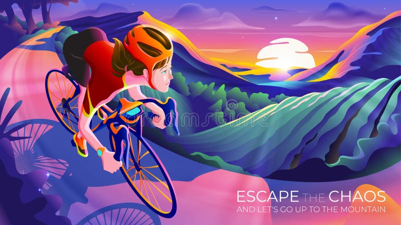 Escapen del caos y suban a la montaña libre illustration Escapen del caos y suban a la montaña libre illustration