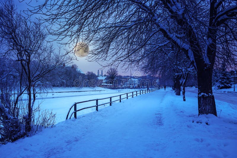 Escarcha en una noche del invierno imagen de archivo libre de regalías Escarcha en una noche del invierno imagen de archivo libre de regalías