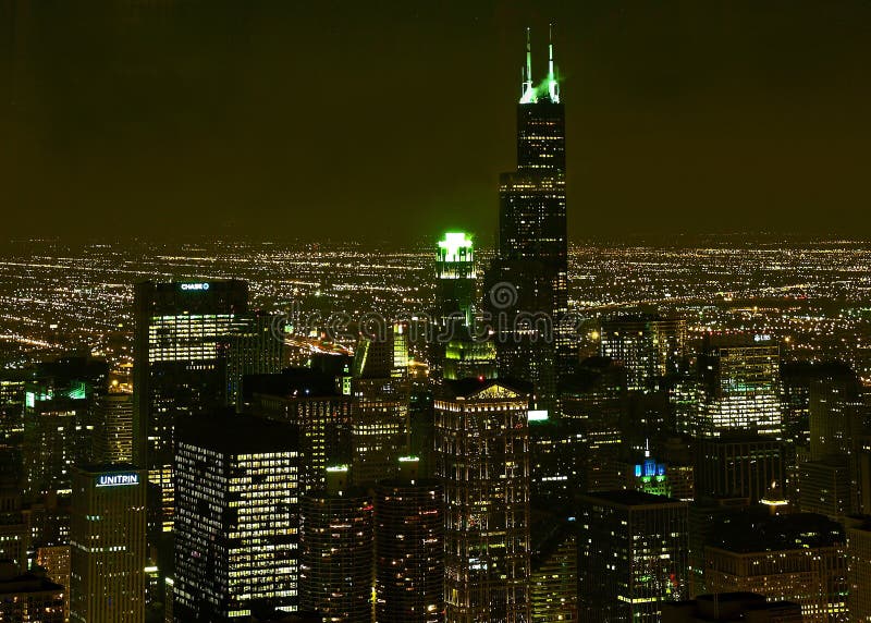 A peaceful chicago night from John hancock Tower. A peaceful chicago night from John hancock Tower