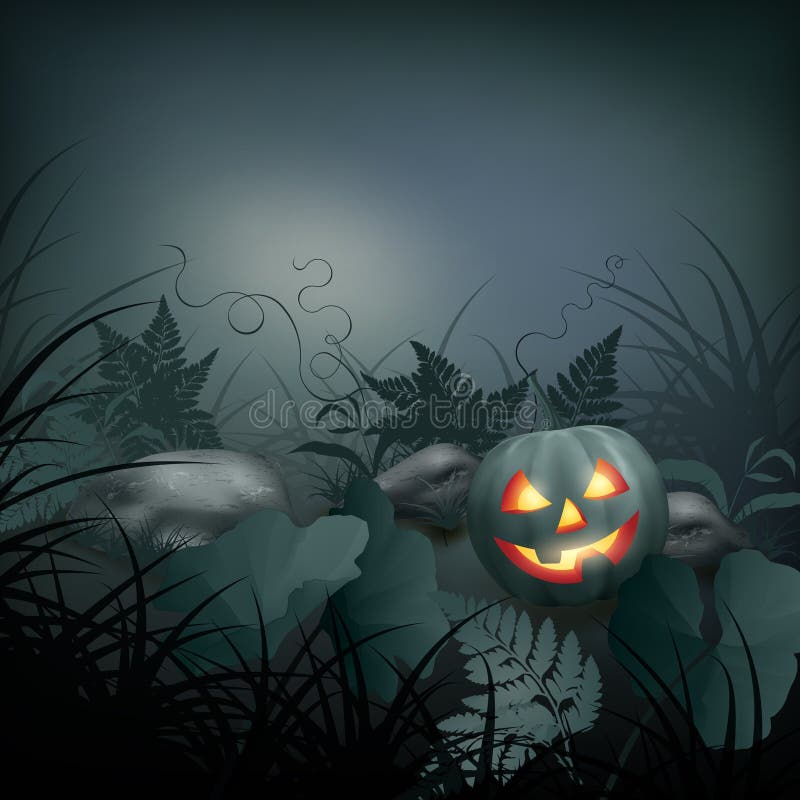 Escena de la noche del vector de Halloween stock de ilustración Escena de la noche del vector de Halloween stock de ilustración