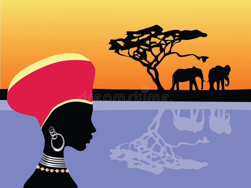 Escena de África ilustración del vector Escena de África ilustración del vector