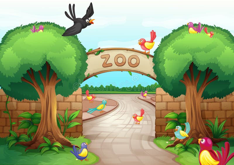 Escena del parque zoológico libre illustration Escena del parque zoológico libre illustration