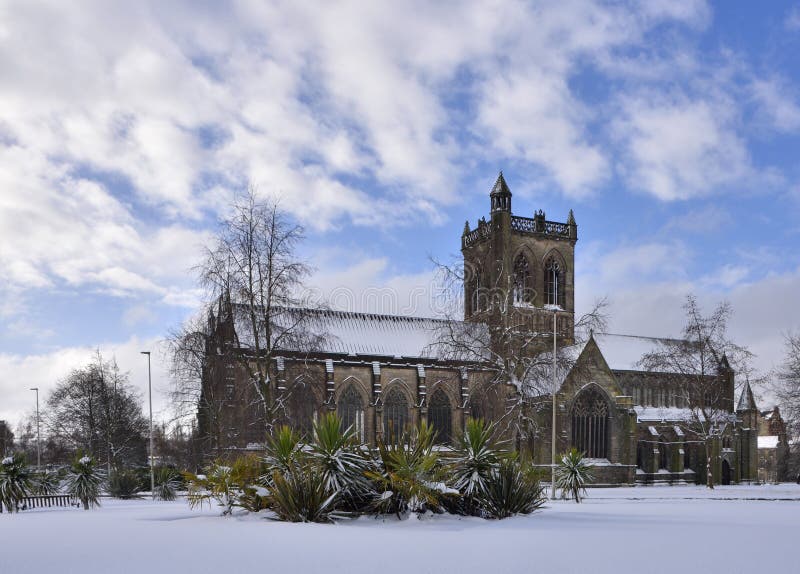 Escena histórica del invierno de Paisley foto de archivo Escena histórica del invierno de Paisley foto de archivo