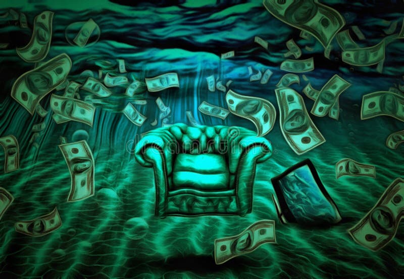 Escena Subacuática Surrealista Stock de ilustración - Ilustración de agua,  billete: 72502541