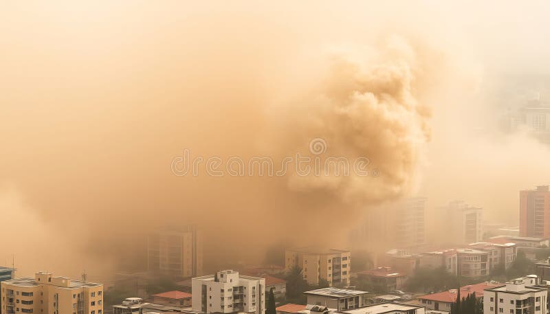 Esclavitud de la ciudad de la niebla misteriosa escena urbana y atmósfera Stock Foto IA Generativa AI libre illustration