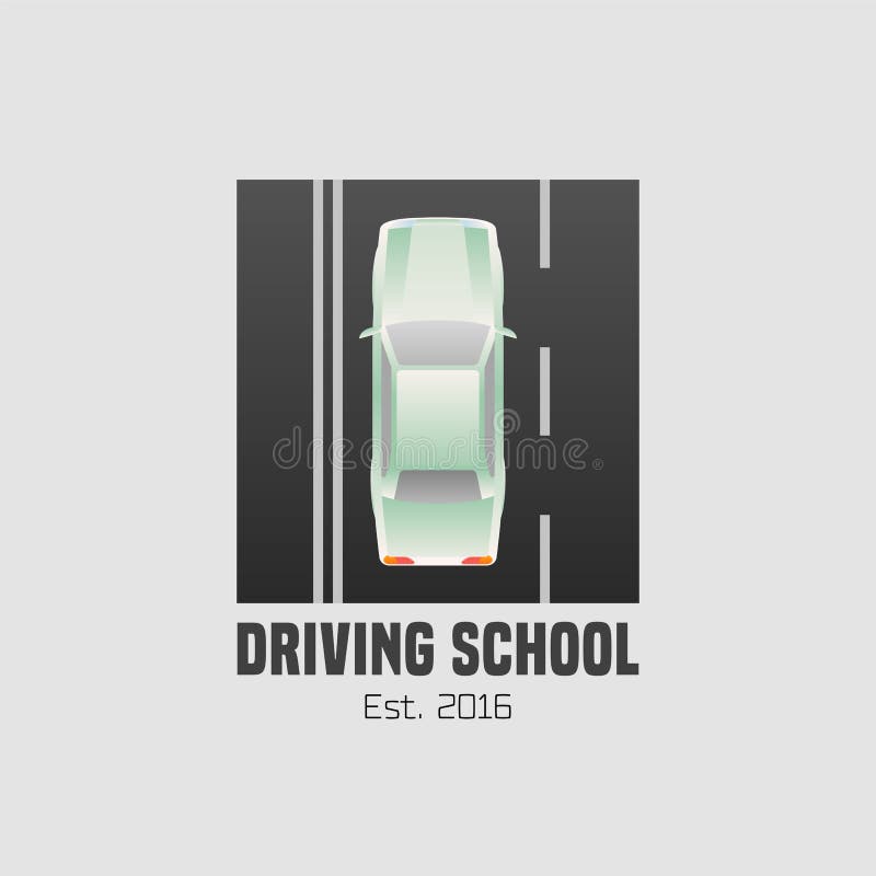 A escola de condução vector o logotipo, sinal, símbolo, emblema ilustração do vetor A escola de condução vector o logotipo, sinal, símbolo, emblema ilustração do vetor