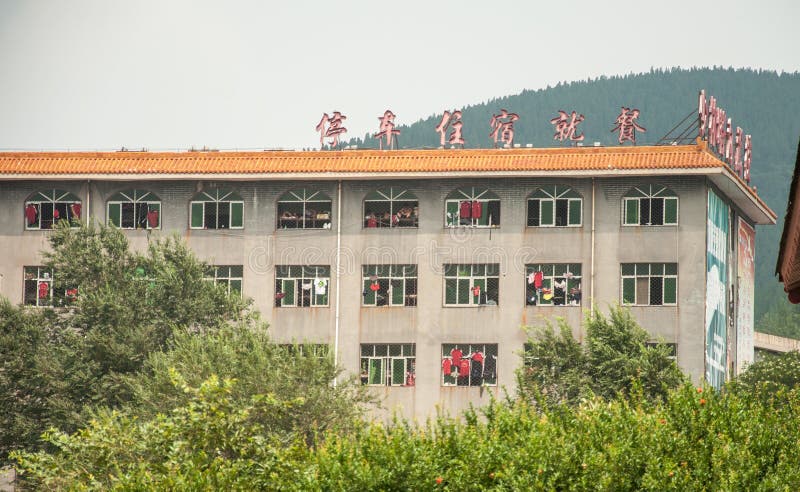 Escola do monastério de Shaolin imagem de stock Escola do monastério de Shaolin imagem de stock