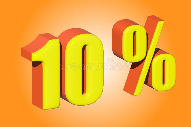 Escompte d'image 3d pour diverses marchandises fond orange illustration libre de droits