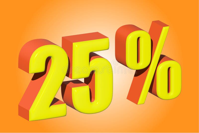 Escompte d'image 3d pour diverses marchandises fond orange illustration libre de droits