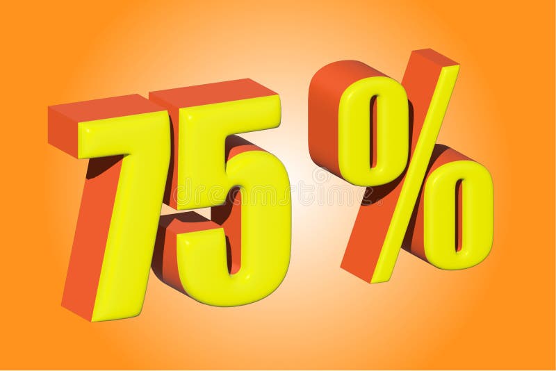 Escompte d'image 3d pour diverses marchandises fond orange illustration de vecteur