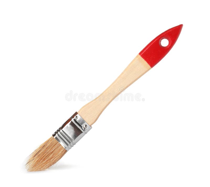 New paint brush on white background. Decorating tool. New paint brush on white background. Decorating tool