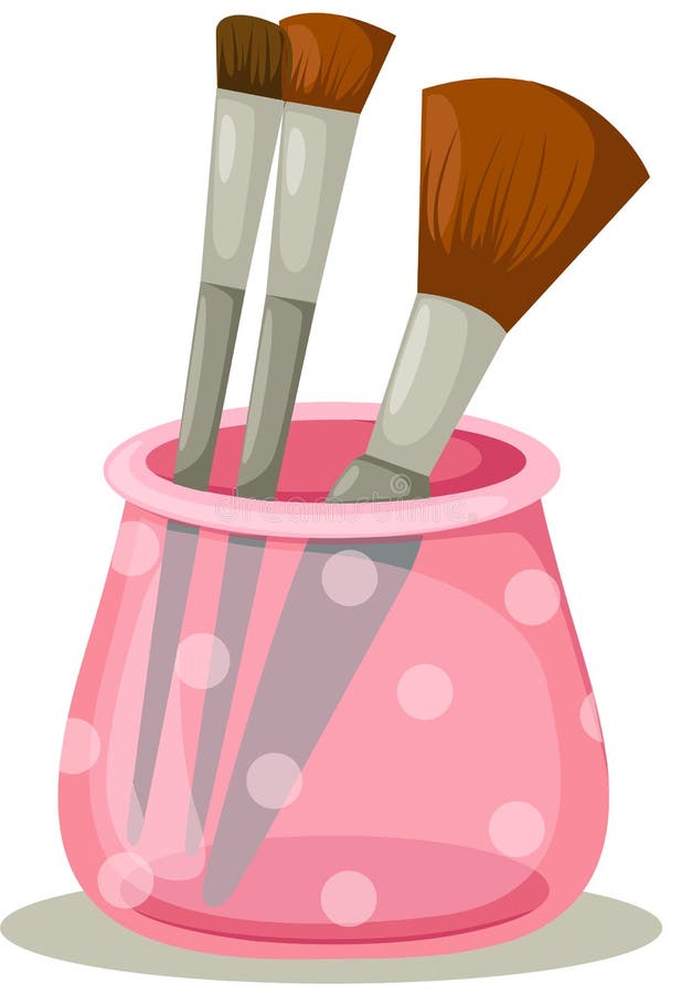 Escovas cosméticas ilustração royalty free Escovas cosméticas ilustração royalty free