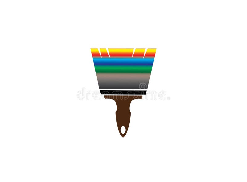 Escove a pintura com os multicolors para o projeto do logotipo ilustração stock Escove a pintura com os multicolors para o projeto do logotipo ilustração stock