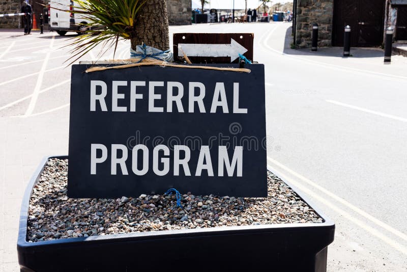 Conceptual hand writing showing Referral Program. Concept meaning employees are rewarded for introducing suitable recruits. Conceptual hand writing showing Referral Program. Concept meaning employees are rewarded for introducing suitable recruits