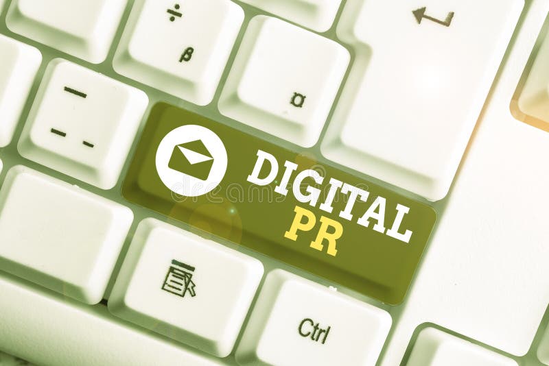 Escrita manual conceptual mostrando Digital Pr Estratégia de marketing de texto de fotos de negócios usada para aumentar o número