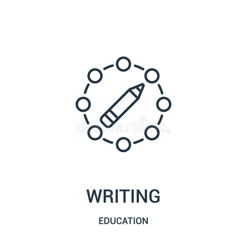 escritura de vector del icono de la colección de la educación L?nea fina ejemplo del vector del icono del esquema de la escritura ilustración del vector escritura de vector del icono de la colección de la educación L?nea fina ejemplo del vector del icono del esquema de la escritura ilustración del vector