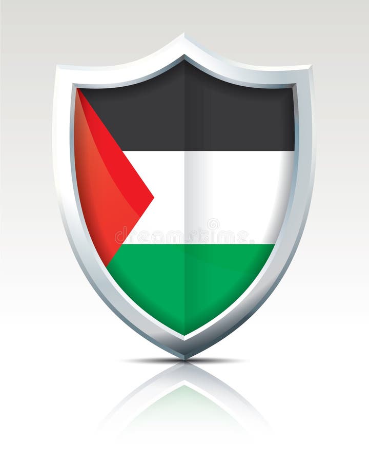 Escudo con la bandera de la Franja de Gaza ilustración del vector Escudo con la bandera de la Franja de Gaza ilustración del vector