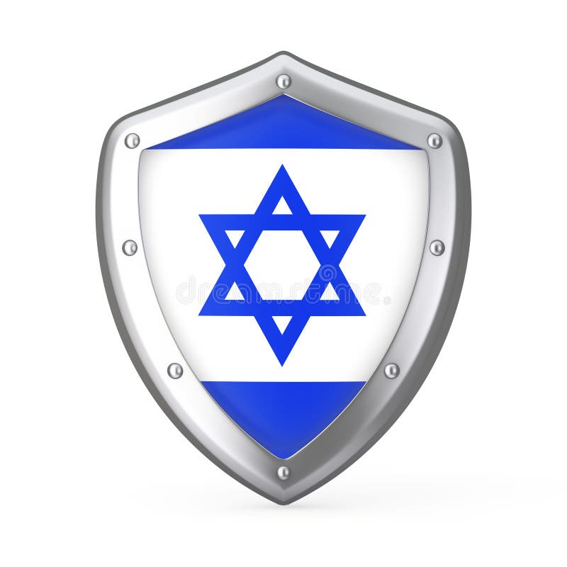 Escudo con la bandera de Israel representación 3d libre illustration Escudo con la bandera de Israel representación 3d libre illustration