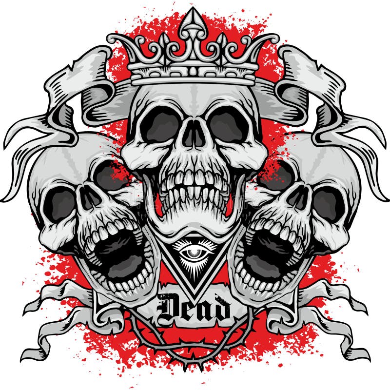 escudo de armas del cráneo del grunge ilustración del vector escudo de armas del cráneo del grunge ilustración del vector