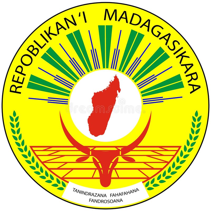 escudo de armas de la república de madagascar ilustración del vector