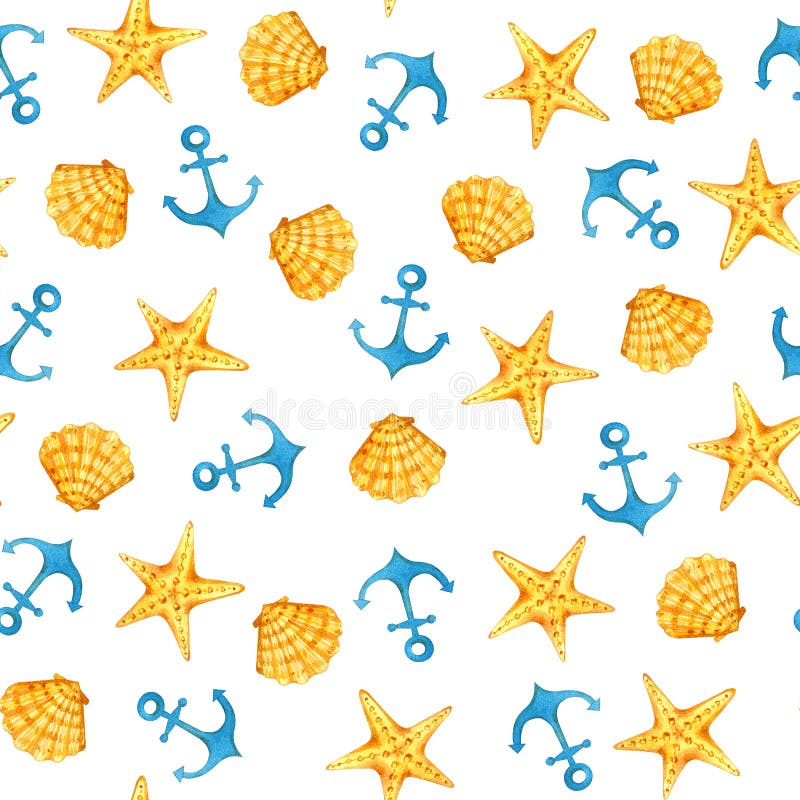 Escudo e âncora da estrela do mar do mar ilustração do vetor Escudo e âncora da estrela do mar do mar ilustração do vetor