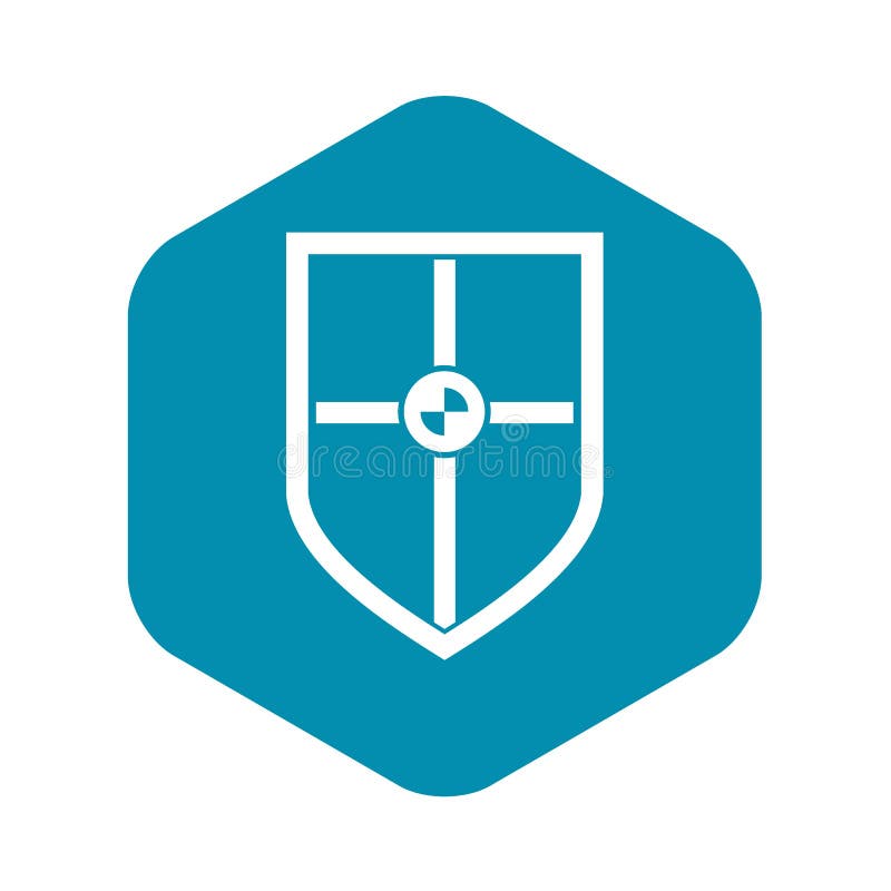 Escudo para el icono de la lucha, estilo simple stock de ilustración Escudo para el icono de la lucha, estilo simple stock de ilustración