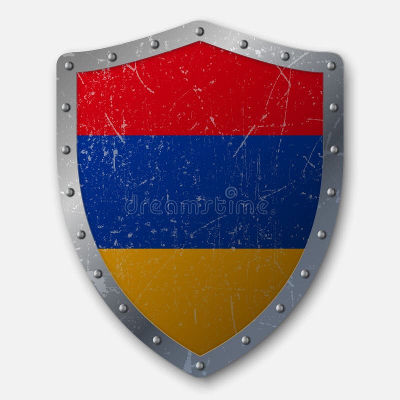 Escudo viejo con la bandera libre illustration Escudo viejo con la bandera libre illustration